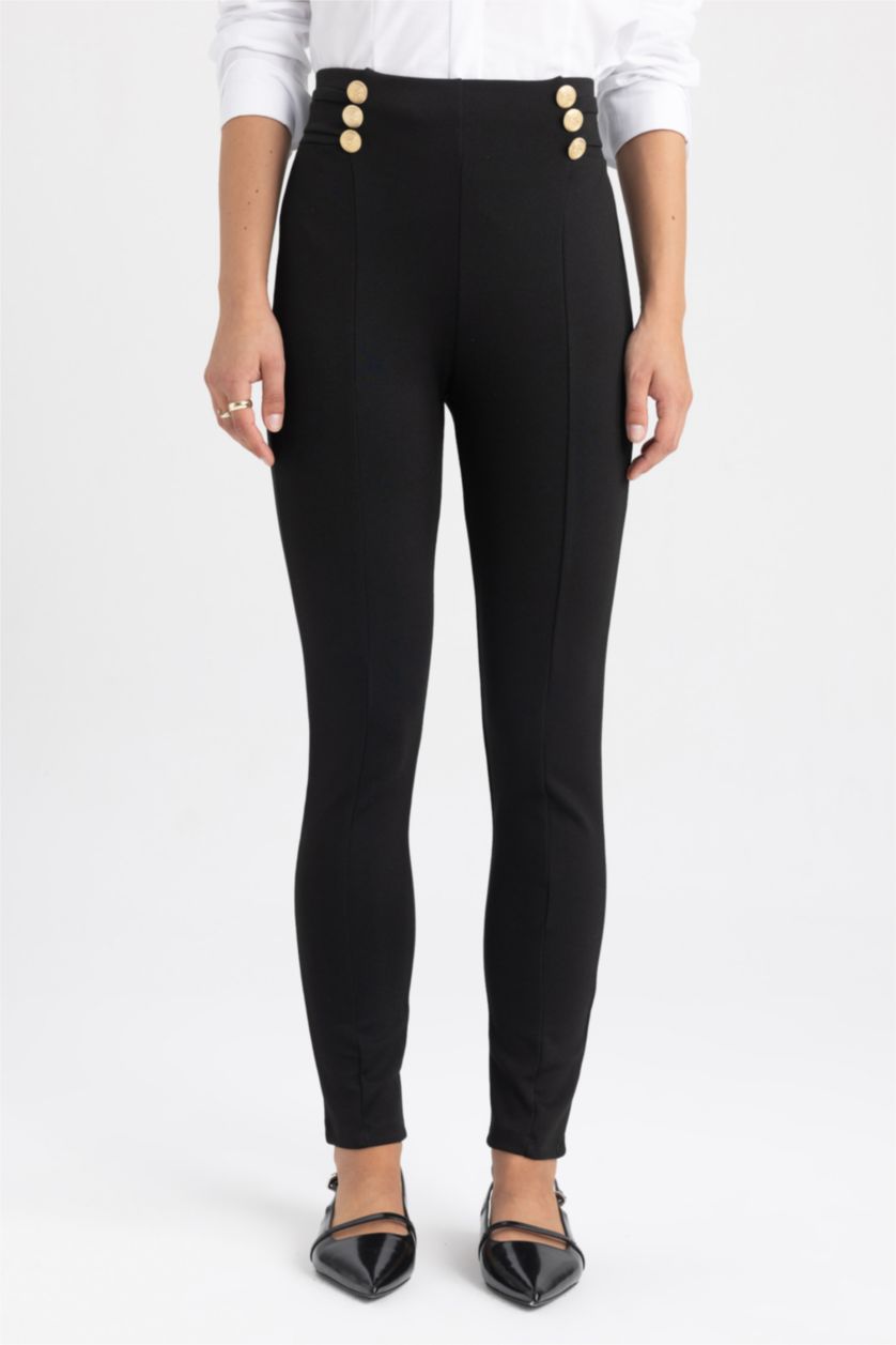 Әйелдерге қара жоғары бел Леггинстер