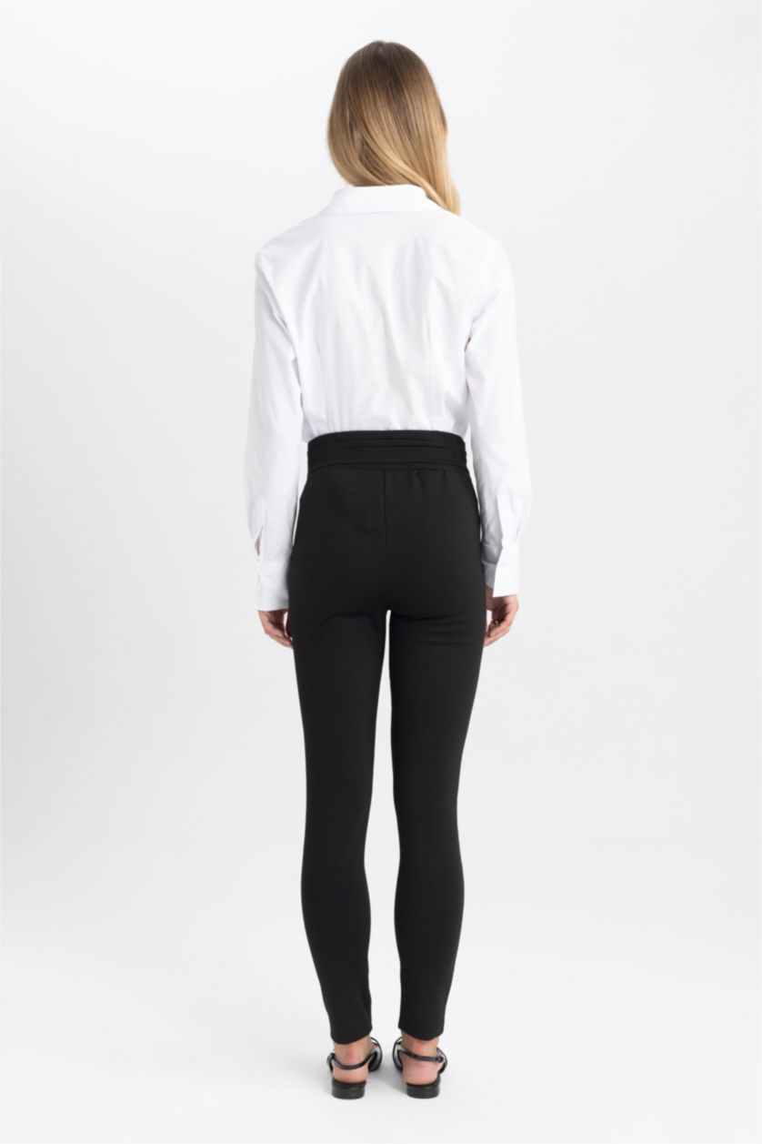 Әйелдерге қара жоғары бел Леггинстер