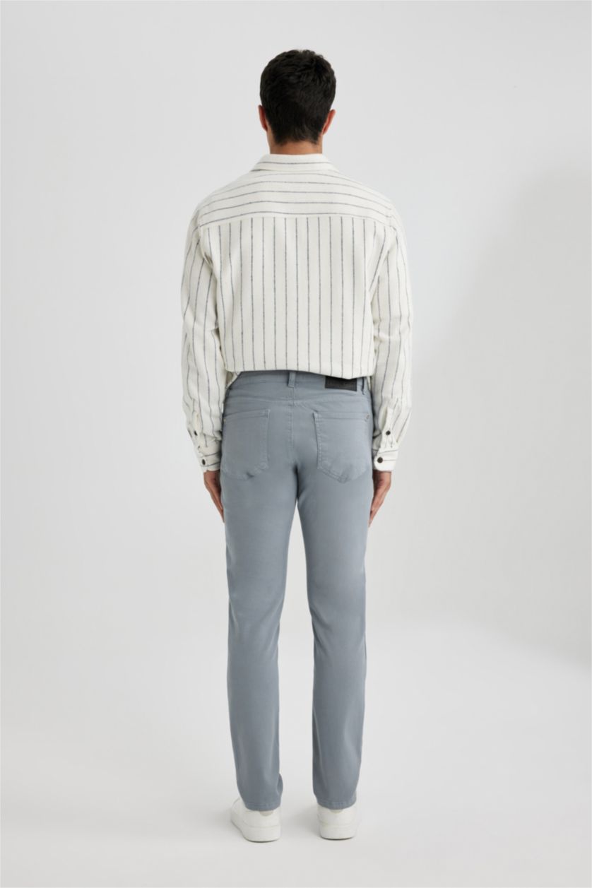 رجالي رمادي فاتح بنطلون منسوج سليم فيت