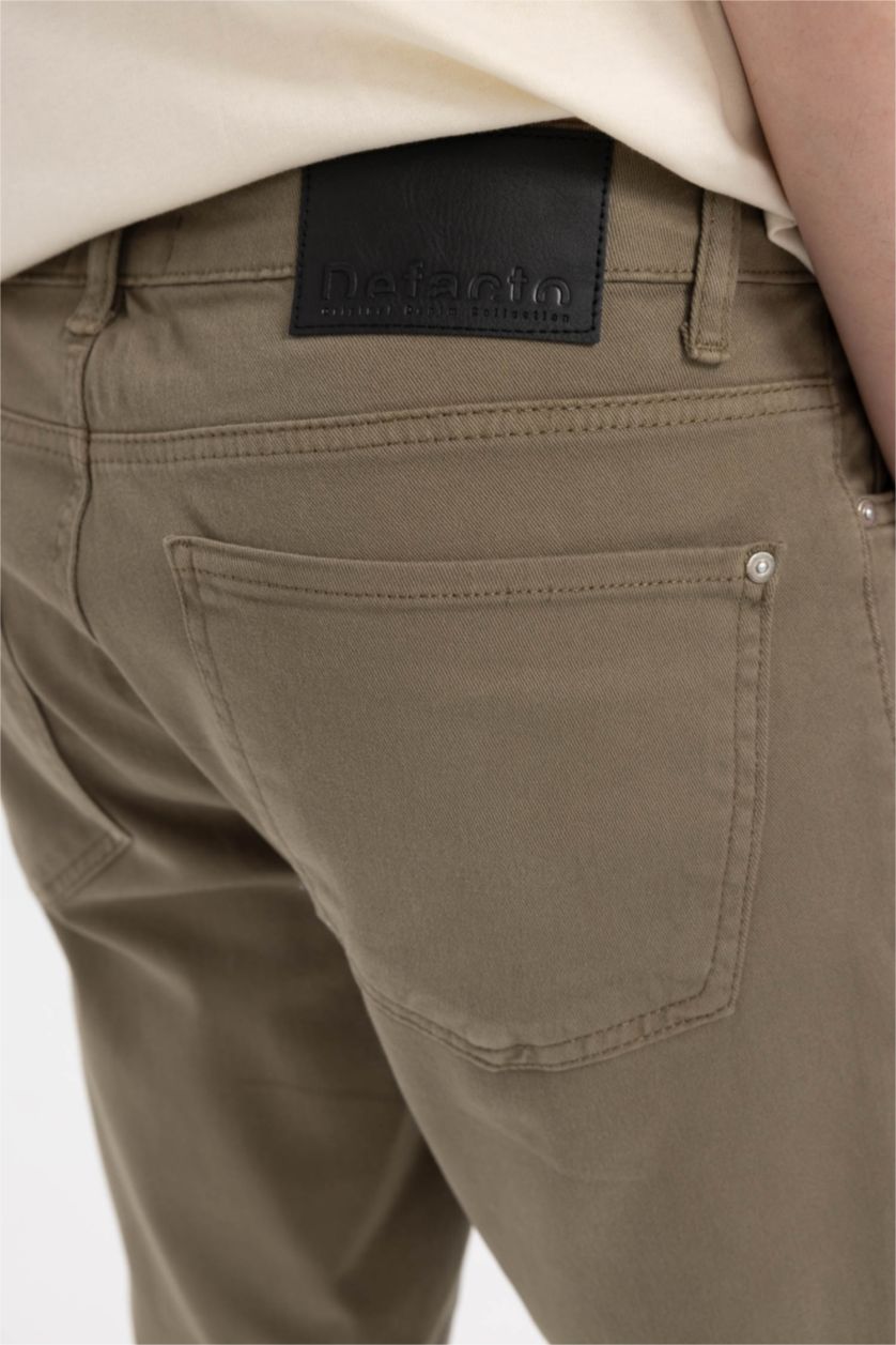 رجالي كاكي بنطلون منسوج سليم فيت