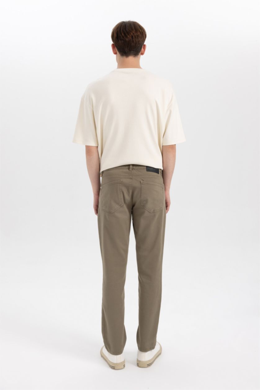 رجالي كاكي بنطلون منسوج سليم فيت