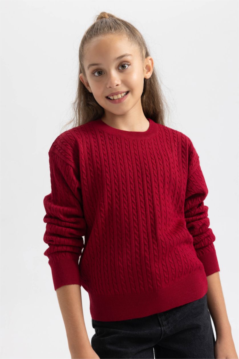 GIRLS & TEENS Bordeaux بلوفر قصة عادية
