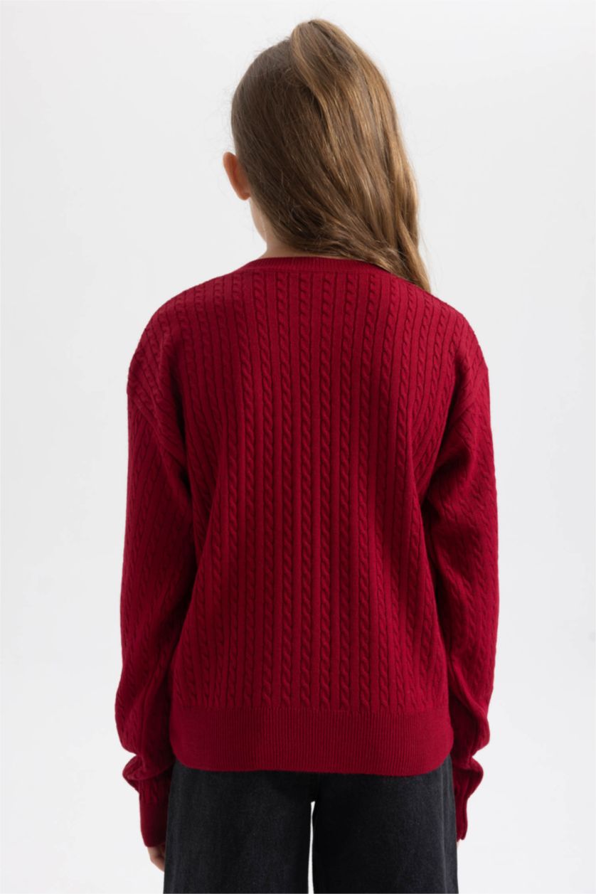 GIRLS & TEENS Bordeaux بلوفر قصة عادية