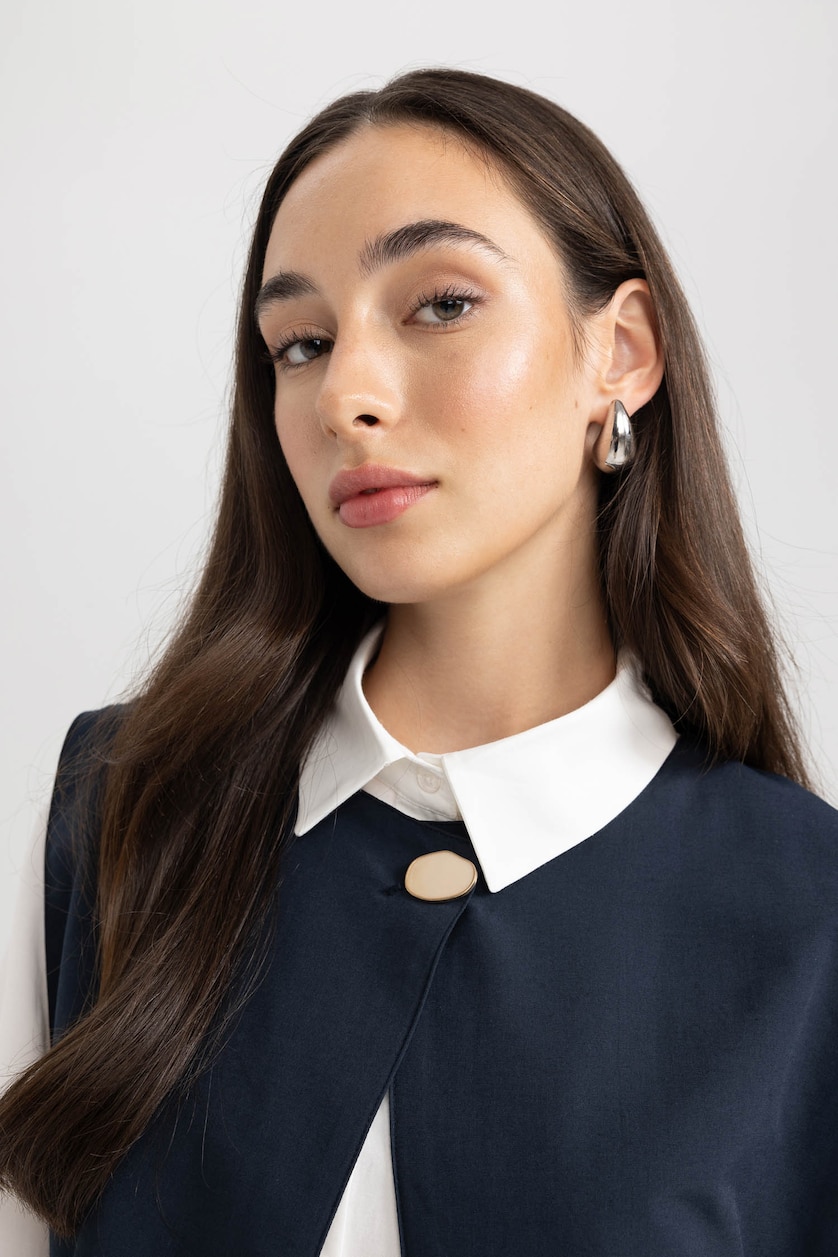 نساء أبيض Regular Fit Poplin Long Sleeve Tunic