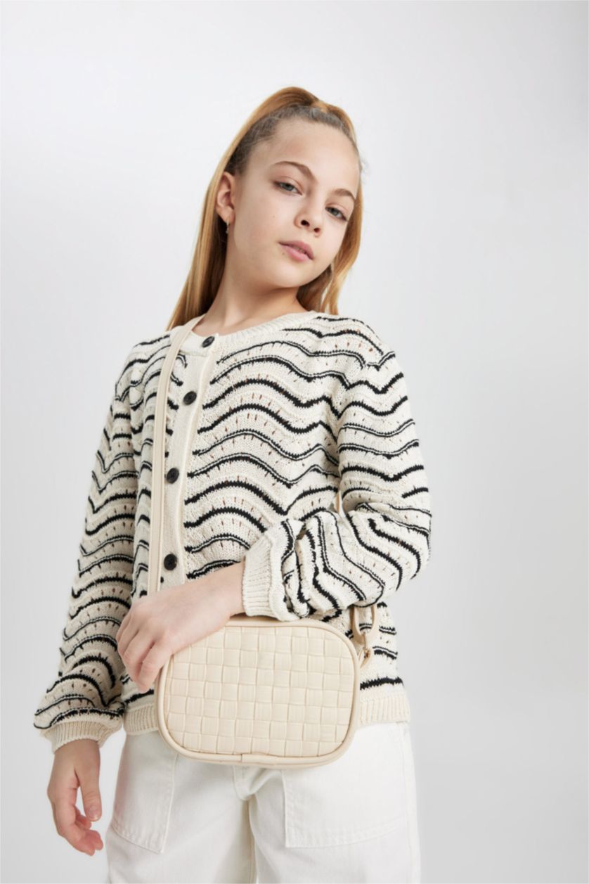 GIRLS & TEENS Beige Faux Leather Crossbody Bag