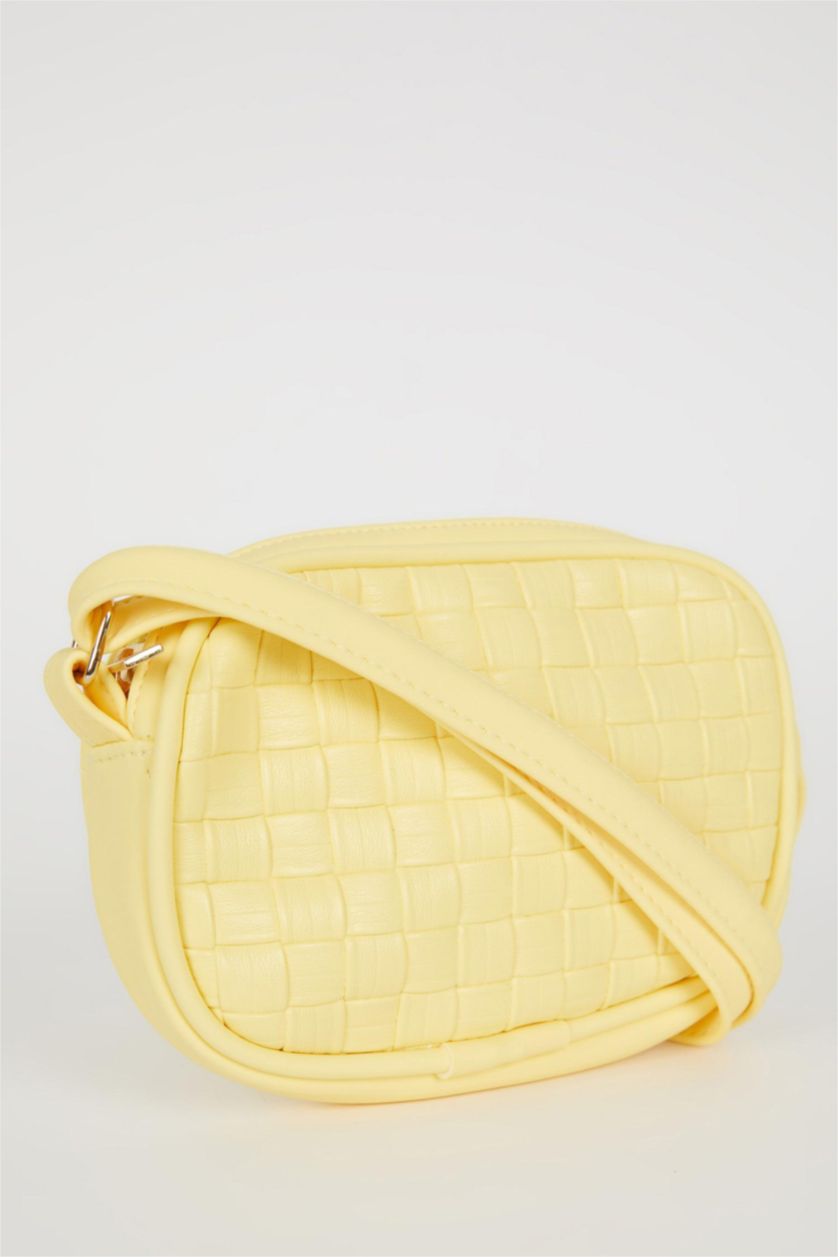 Kız Çocuk - Genç Kız Sarı Suni Deri Çapraz Çanta Kız Çocuk