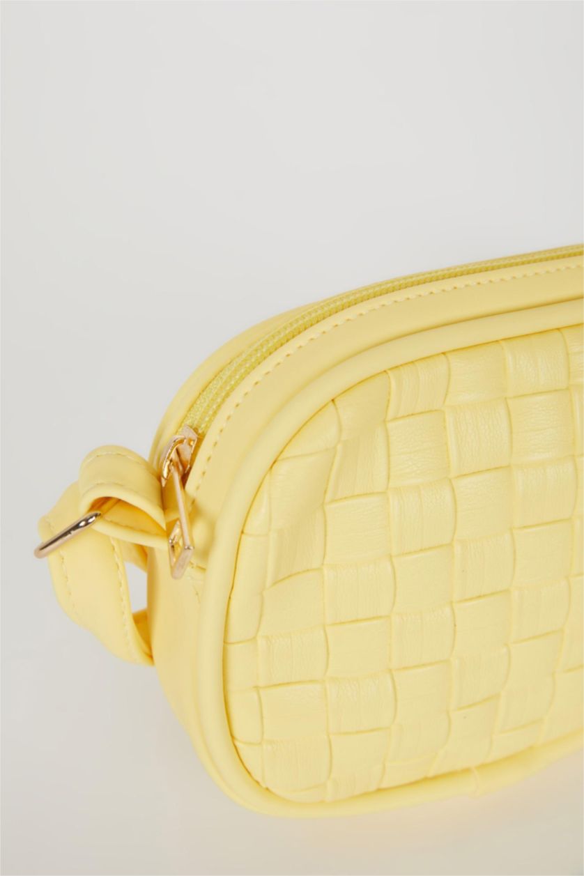 Kız Çocuk - Genç Kız Sarı Suni Deri Çapraz Çanta Kız Çocuk