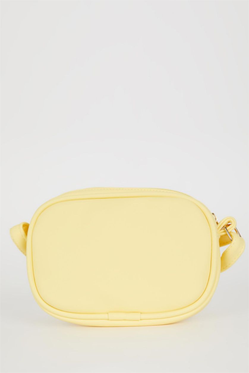 Kız Çocuk - Genç Kız Sarı Suni Deri Çapraz Çanta Kız Çocuk