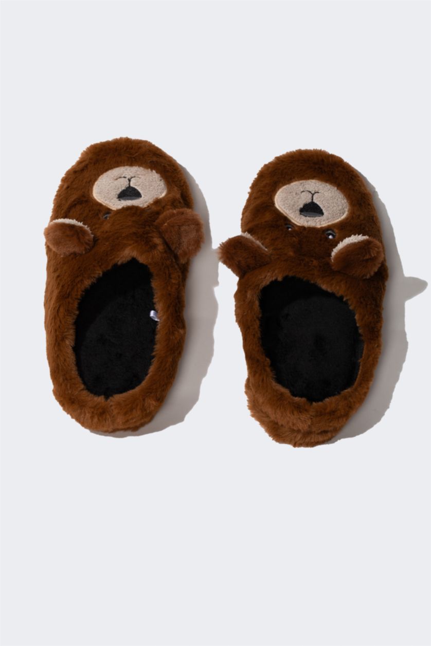 WOMAN Beige Woman Flat Sole House Slippers