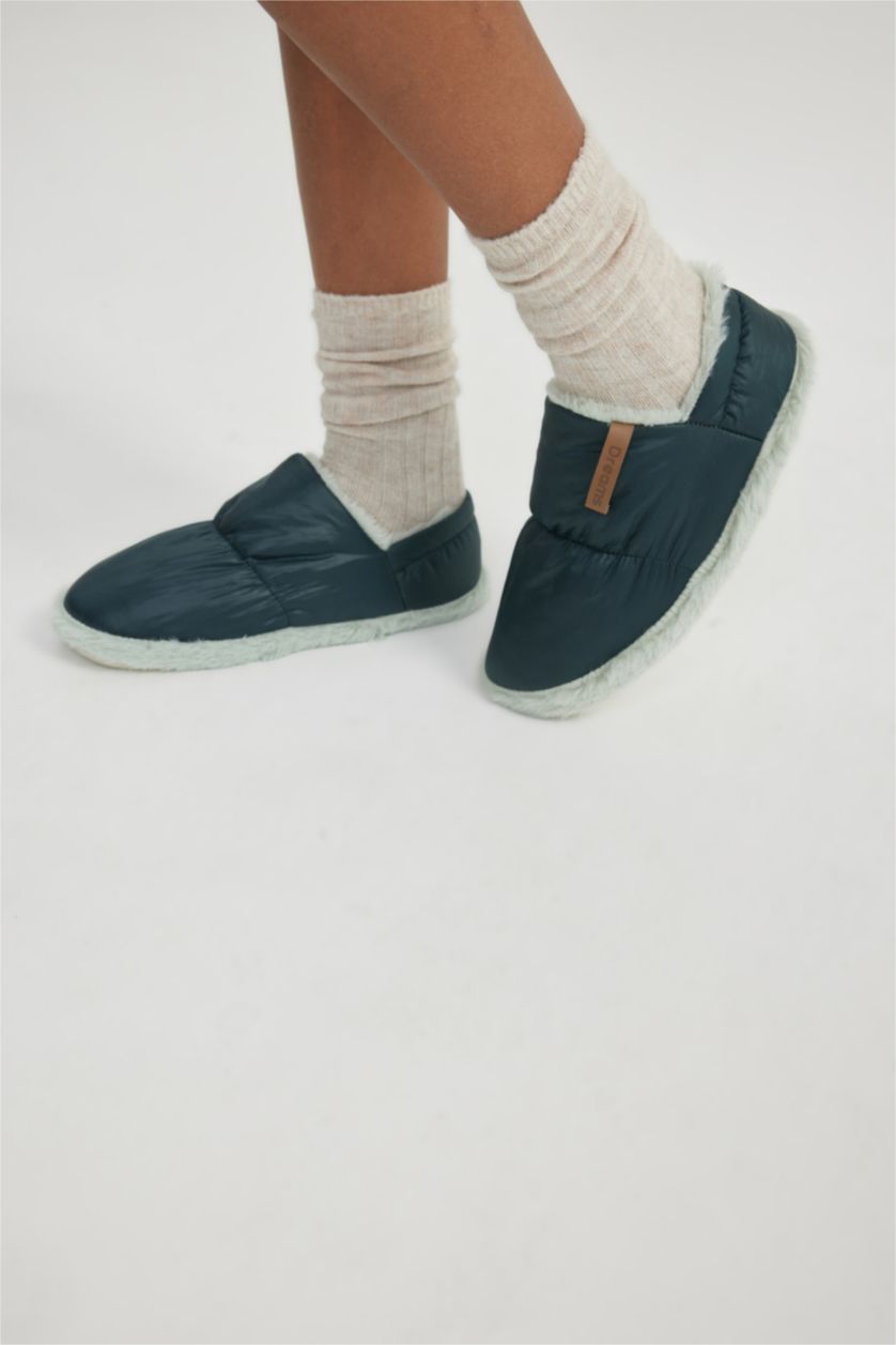 WOMAN Dark Mint Womens Flat Sole House Slippers