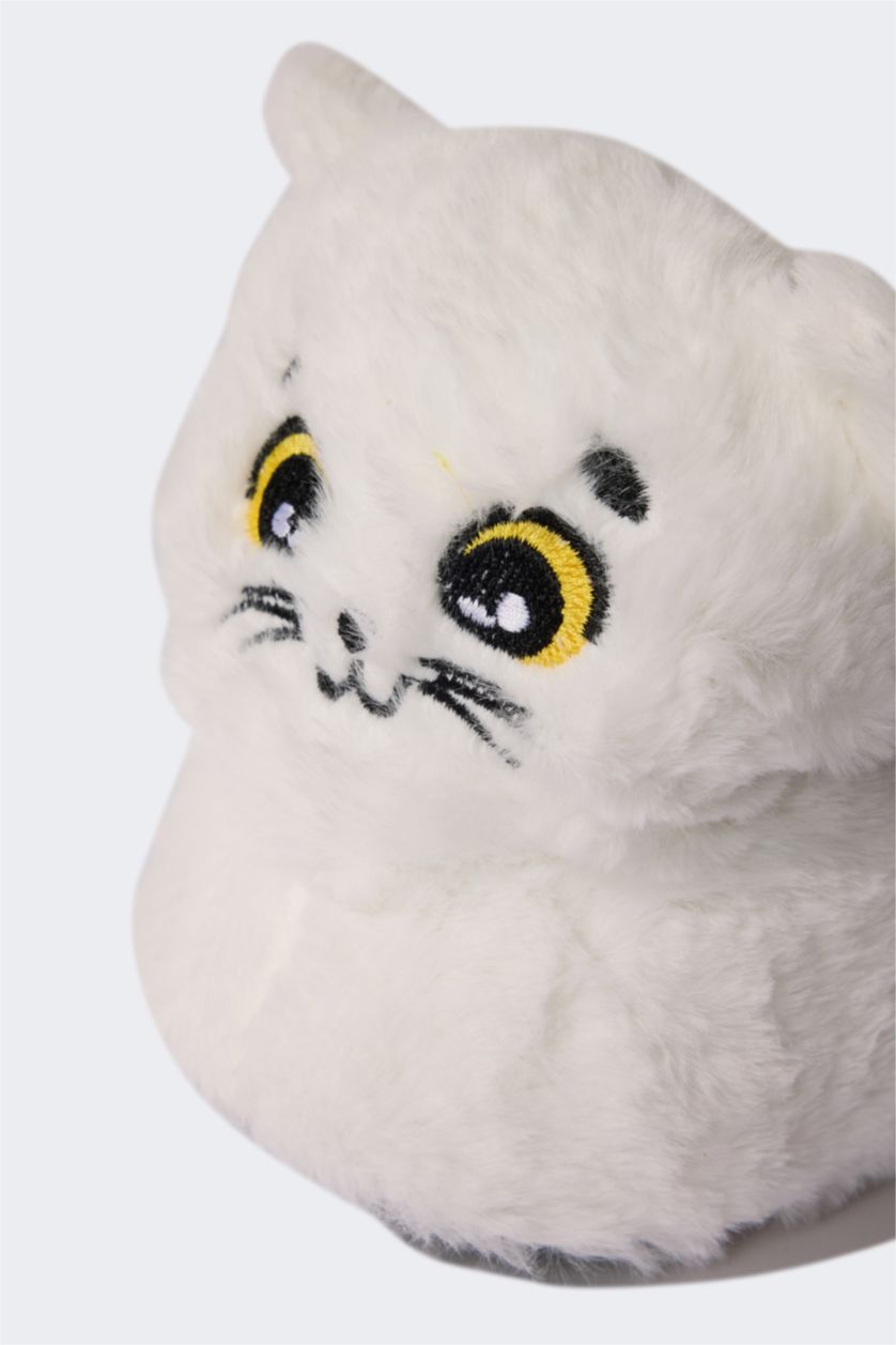 Woman White Woman Cat Themed Plush Home Boots