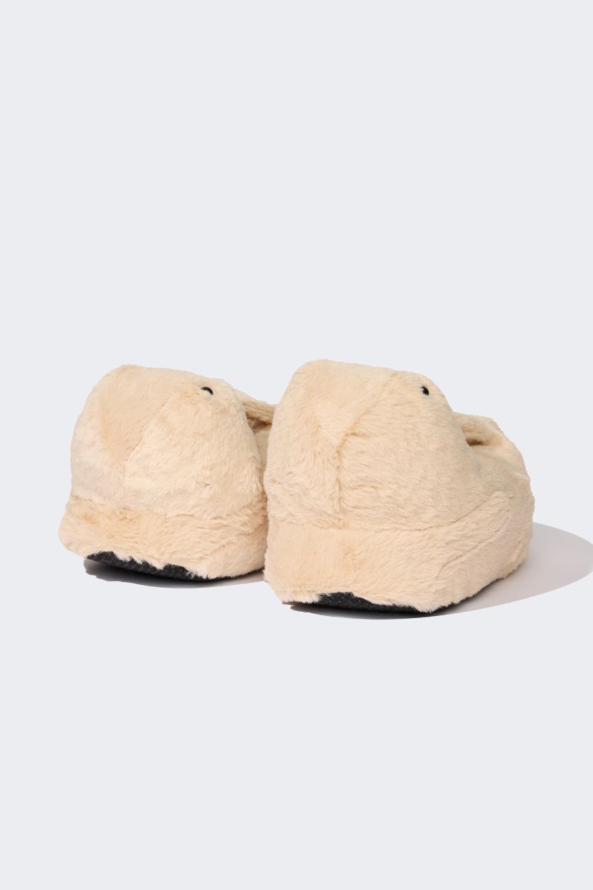 Woman Beige Woman Flat Sole Home Boots