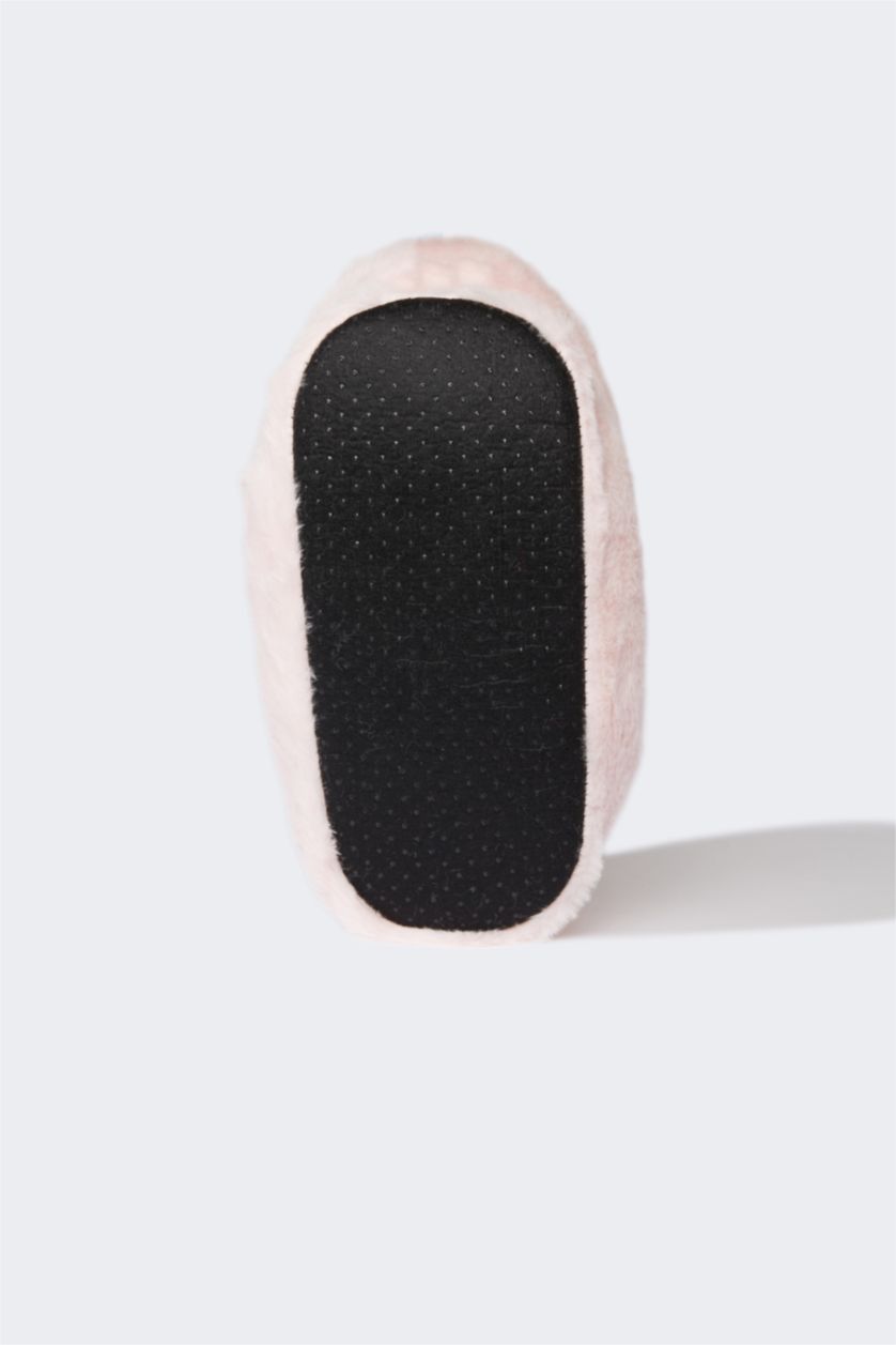 Kadın Açık Pembe Kadın Tavşan Temalı Düz Taban Panduf