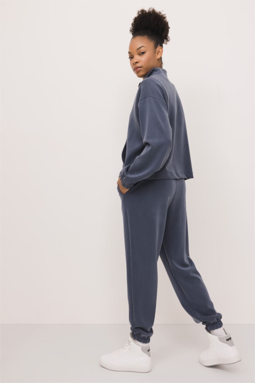 Woman Indigo DeFactoFit Standard Fit Double Pocket Jogger Sweatpants