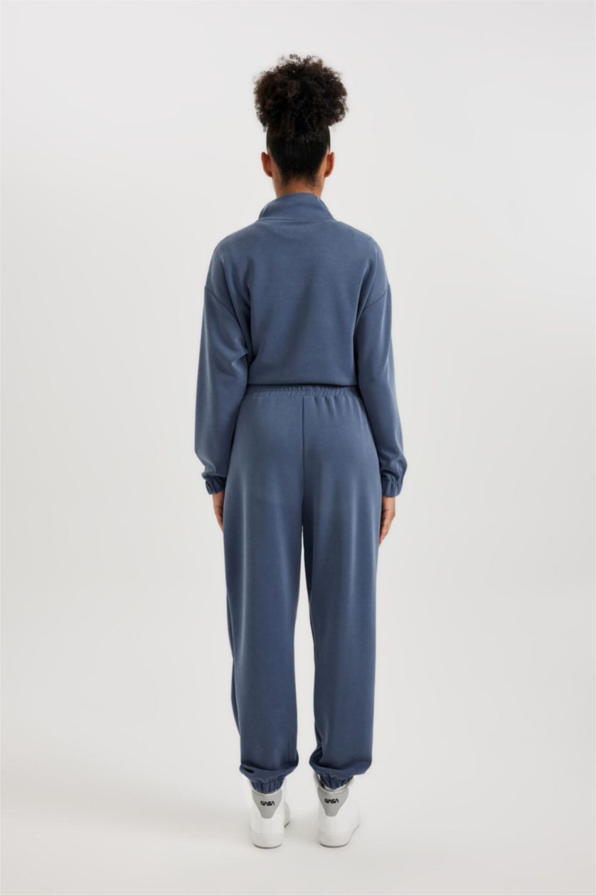 Woman Indigo DeFactoFit Standard Fit Double Pocket Jogger Sweatpants