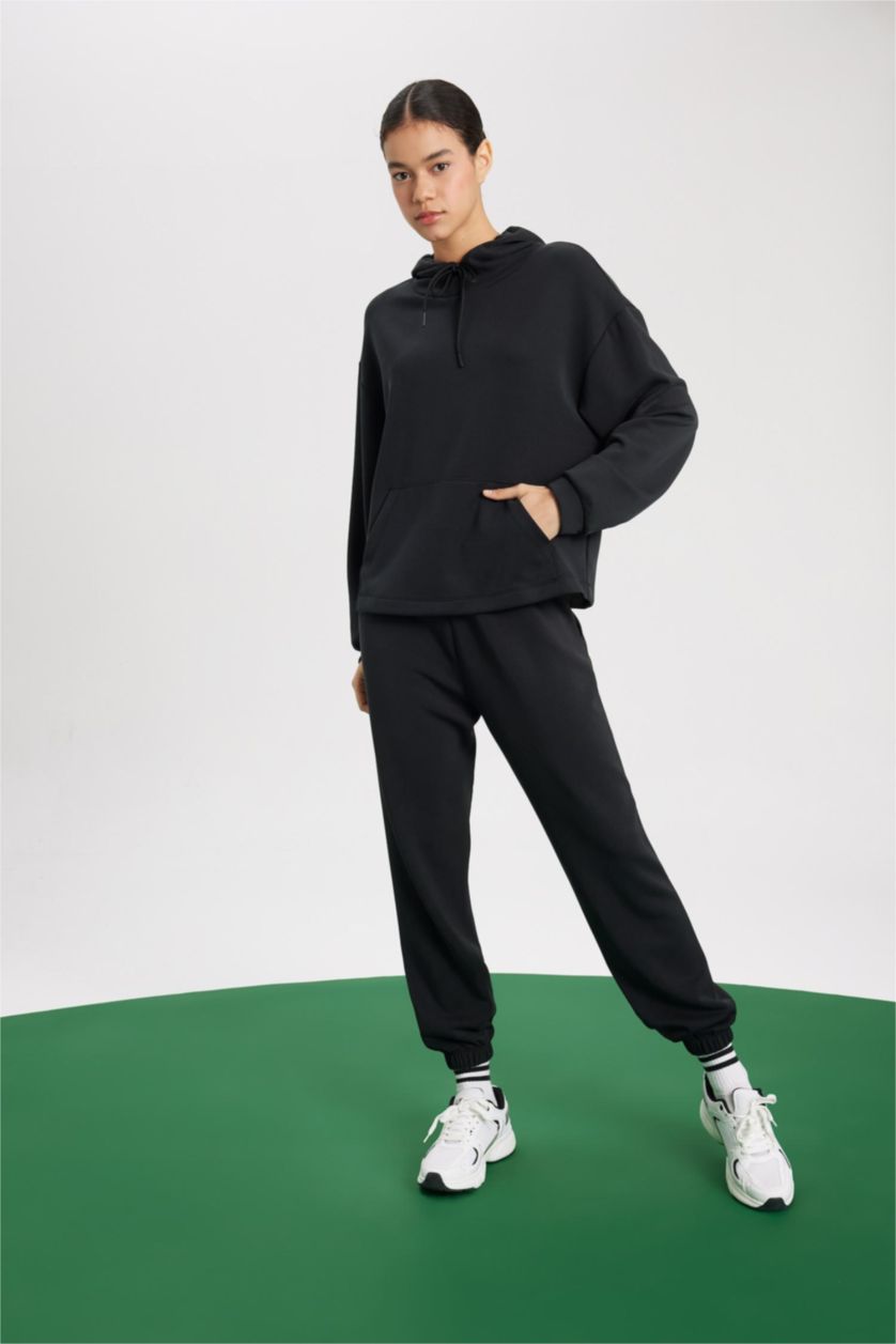 FEMME Noir Pantalon De Survêtement Jogger Coupe Standard Premium à Double Poches pour Homme De Defactofit