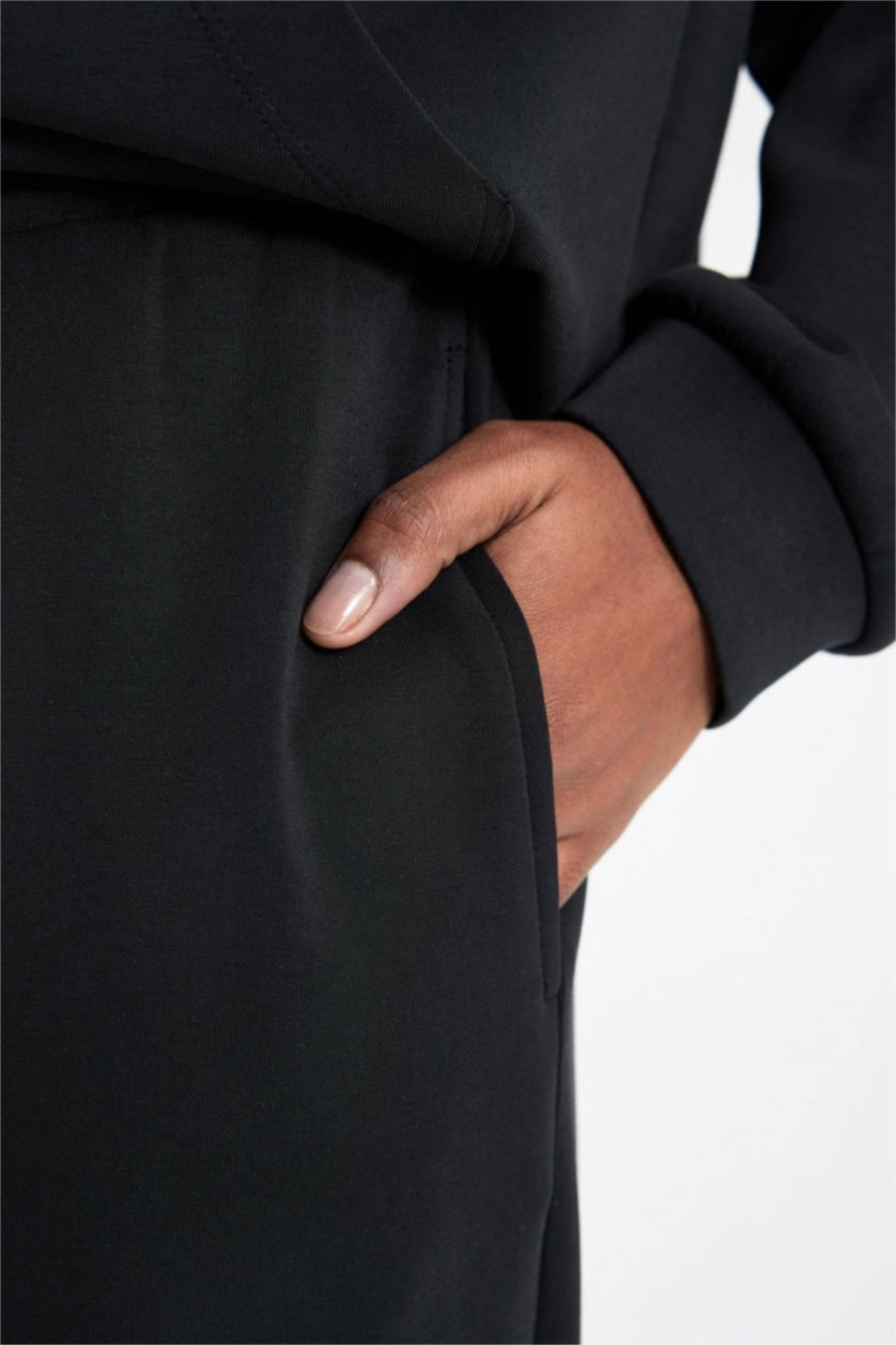 FEMME Noir Pantalon De Survêtement Jogger Coupe Standard Premium à Double Poches pour Homme De Defactofit