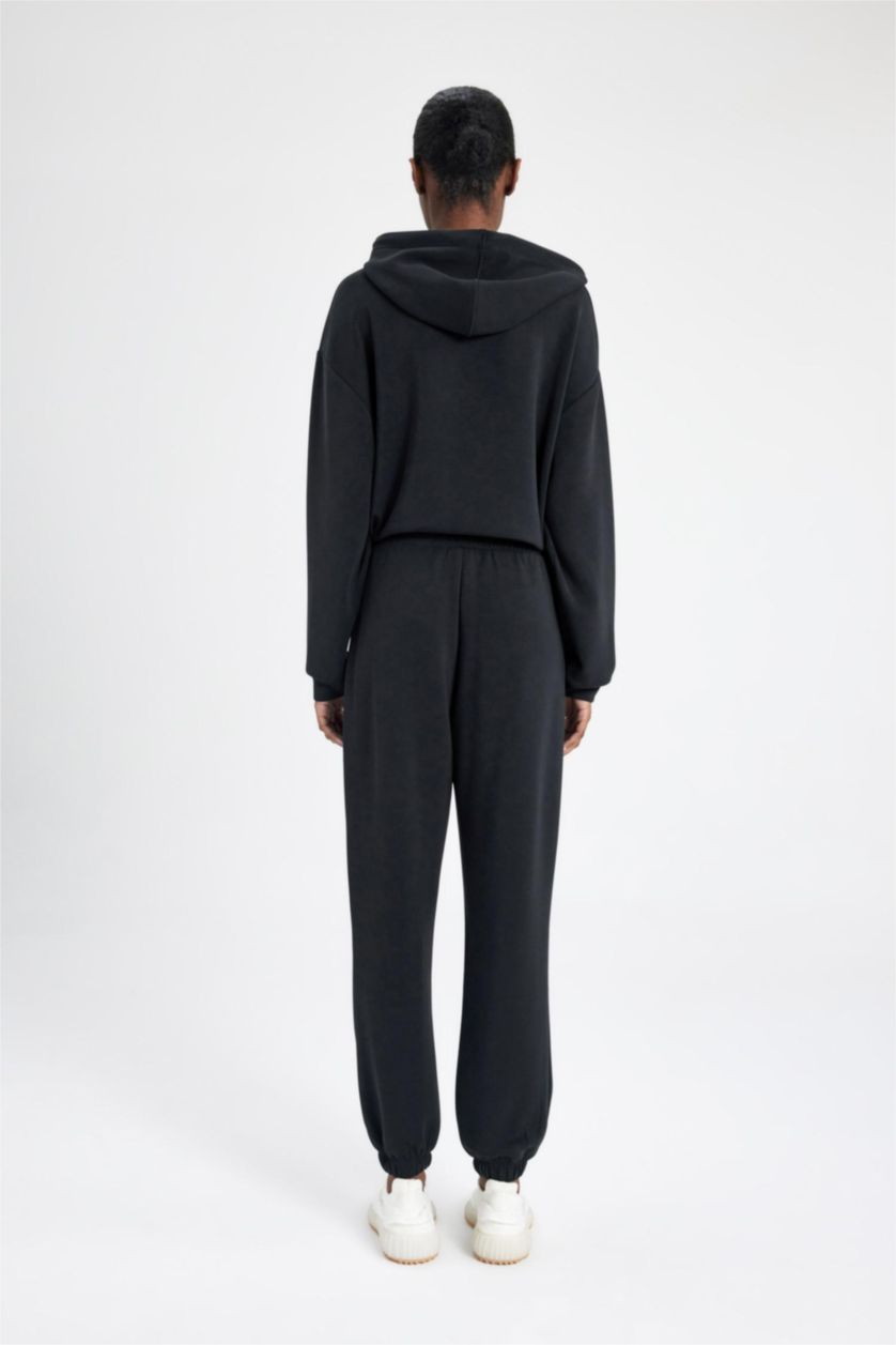 FEMME Noir Pantalon De Survêtement Jogger Coupe Standard Premium à Double Poches pour Homme De Defactofit