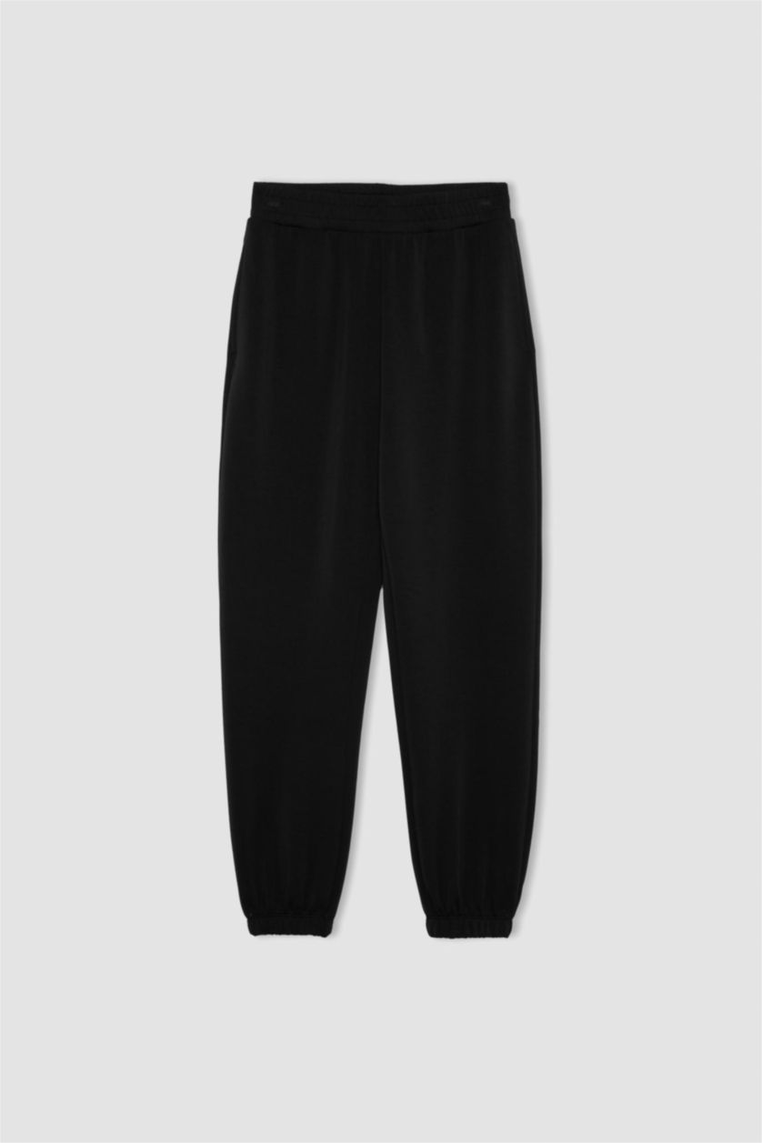 FEMME Noir Pantalon De Survêtement Jogger Coupe Standard Premium à Double Poches pour Homme De Defactofit