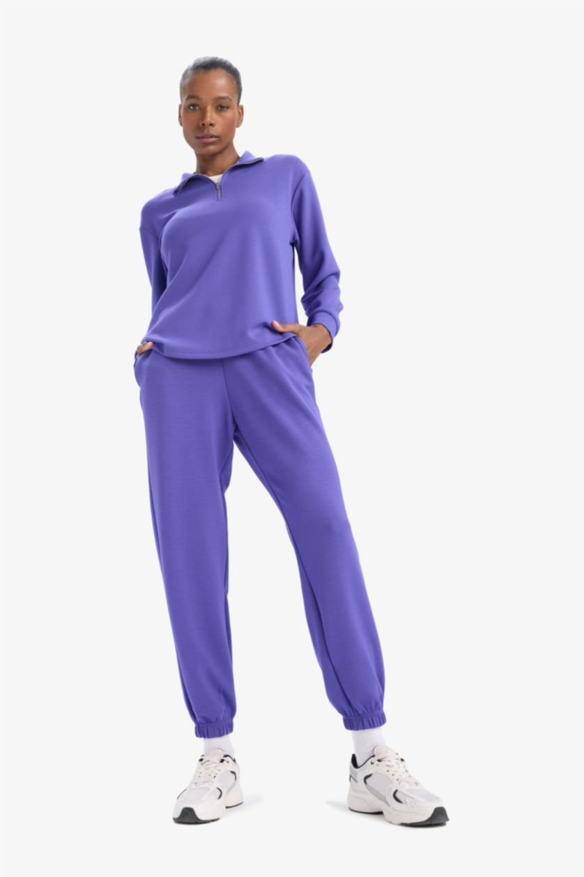 Женщины Фиолетовый Спортивные джоггеры DeFactoFit Standard Fit Modal с двумя карманами