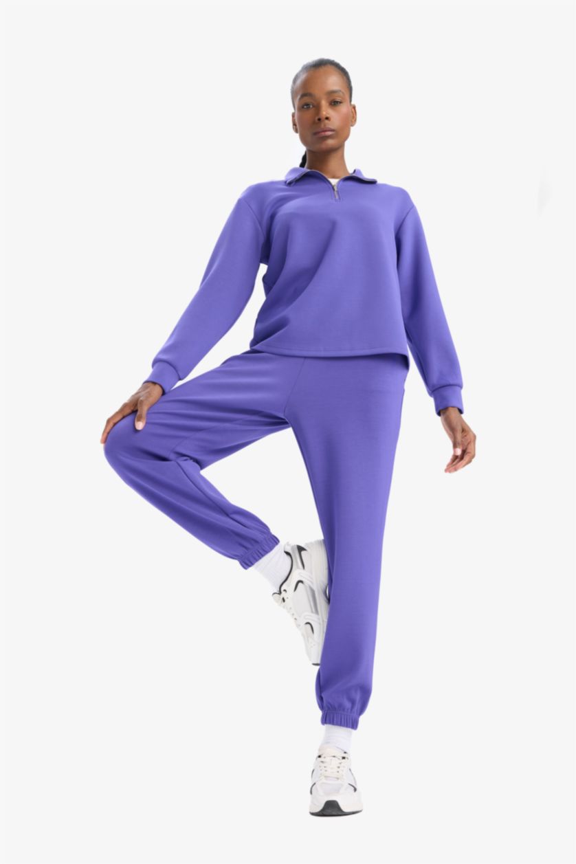Женщины Фиолетовый Спортивные джоггеры DeFactoFit Standard Fit Modal с двумя карманами