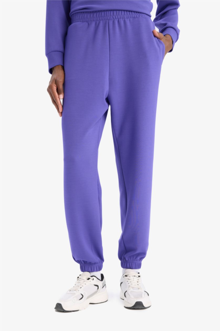 Женщины Фиолетовый Спортивные джоггеры DeFactoFit Standard Fit Modal с двумя карманами
