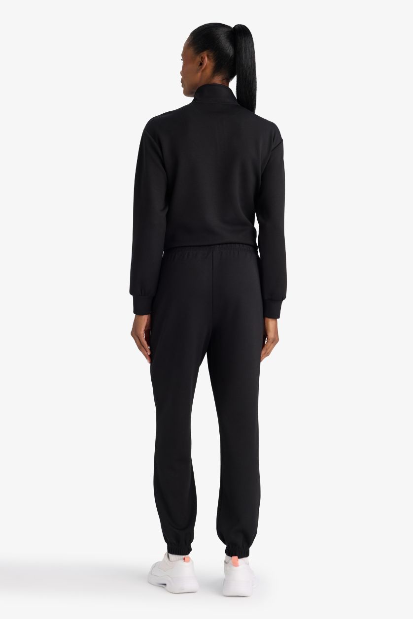 Kadın Siyah Standart Fit Modal Sporcu Pantolon