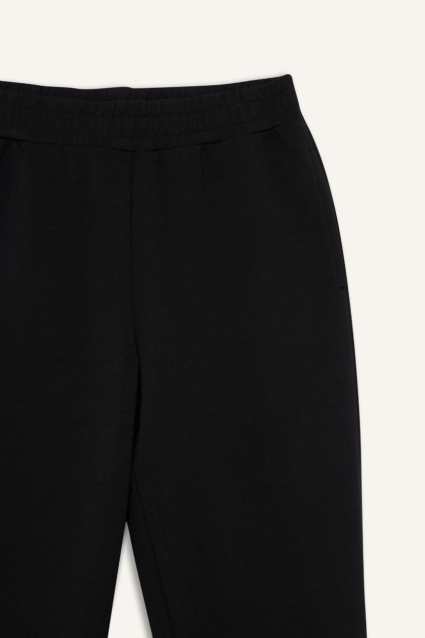 Kadın Siyah Standart Fit Modal Sporcu Pantolon