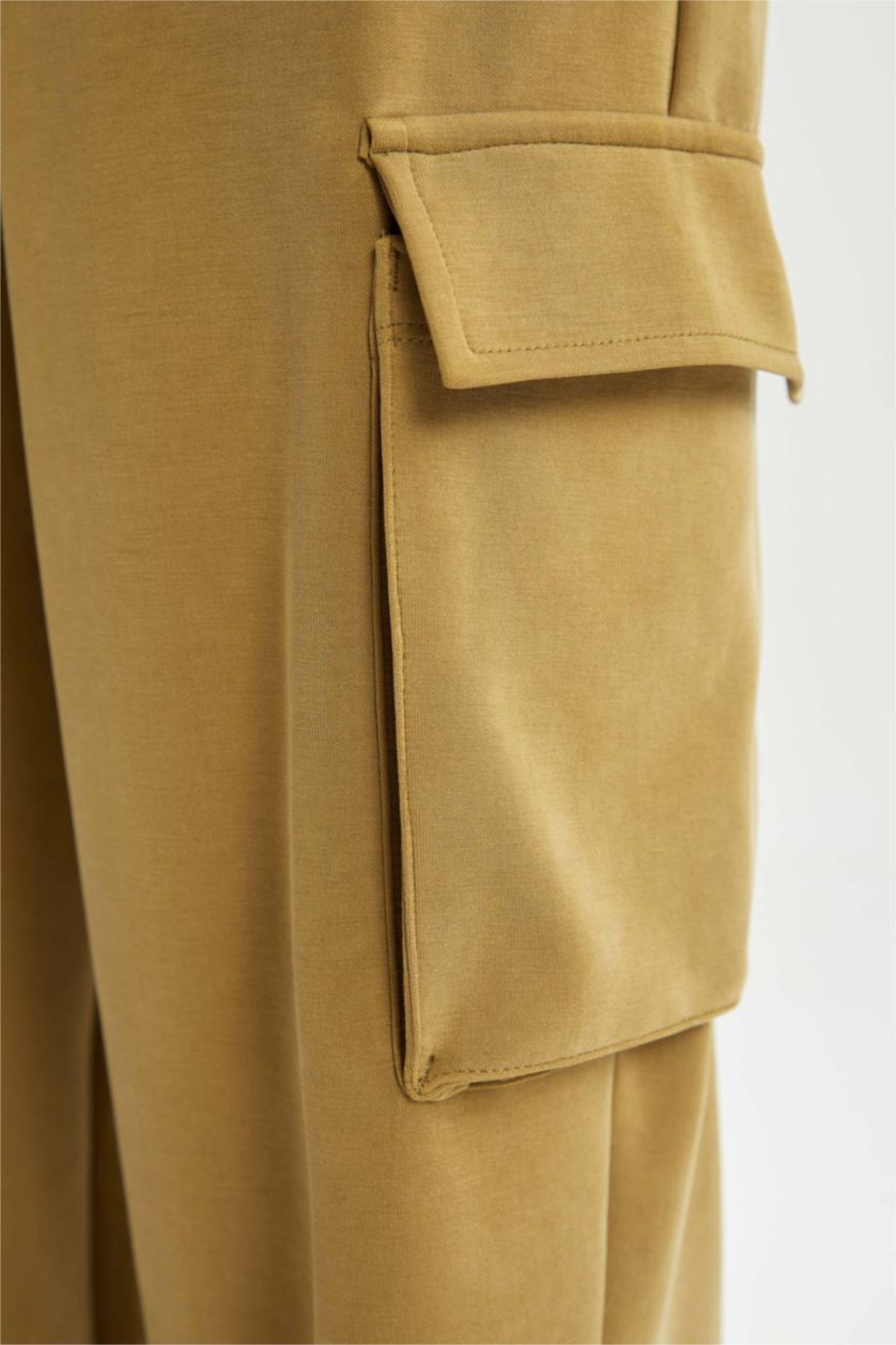 نساء خشبي بنطلون بجامة رياضي كارجو اوفر سايز بجيب من DeFactoFit