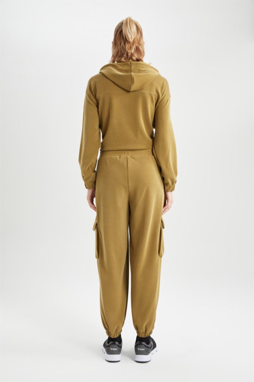 نساء خشبي بنطلون بجامة رياضي كارجو اوفر سايز بجيب من DeFactoFit