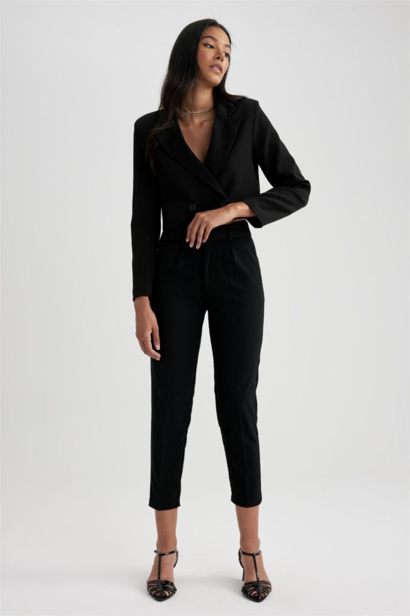 حريمي أسود جاكيت بليزر كروب