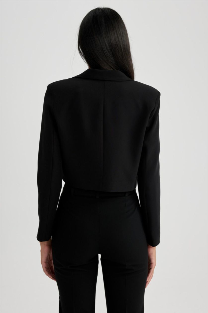 حريمي أسود جاكيت بليزر كروب