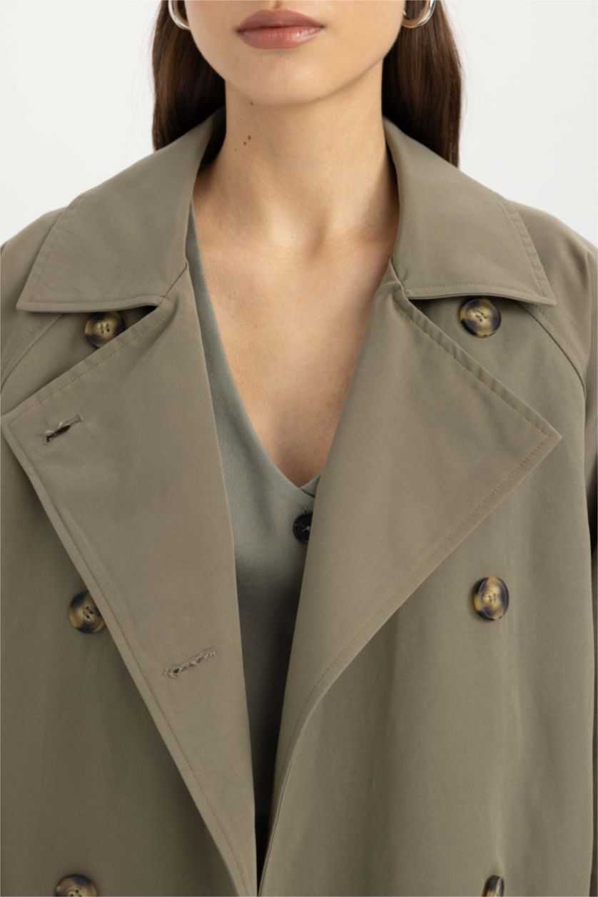 Kadın Haki Su Geçirmez Trençkot