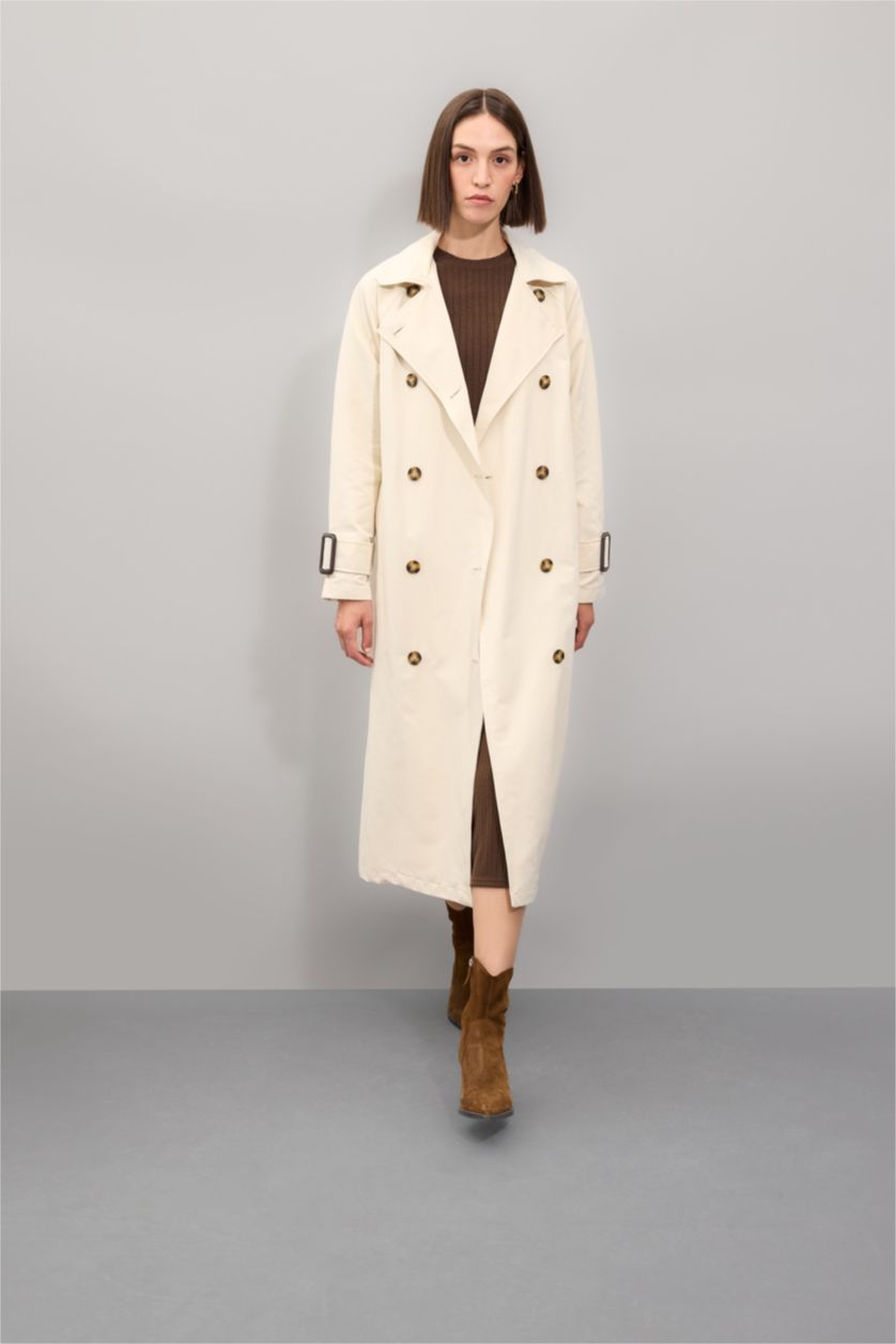 Women Beige Waterproof Trenchcoat