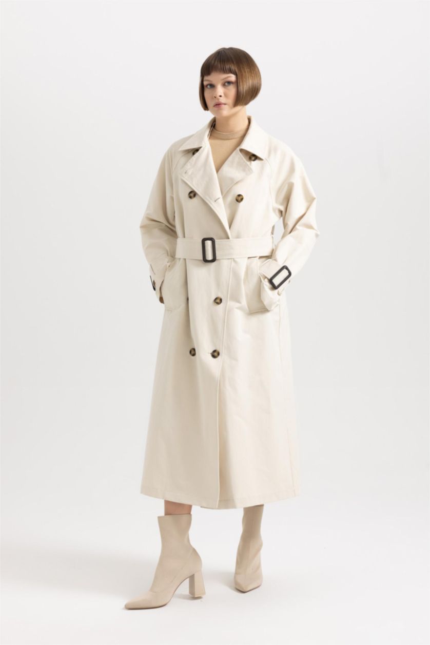 Women Beige Waterproof Trenchcoat