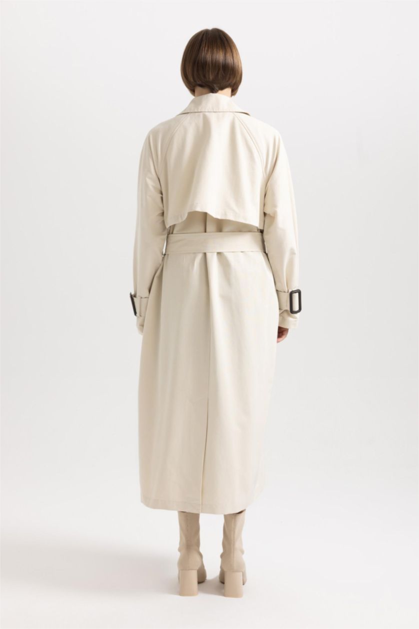 Women Beige Waterproof Trenchcoat