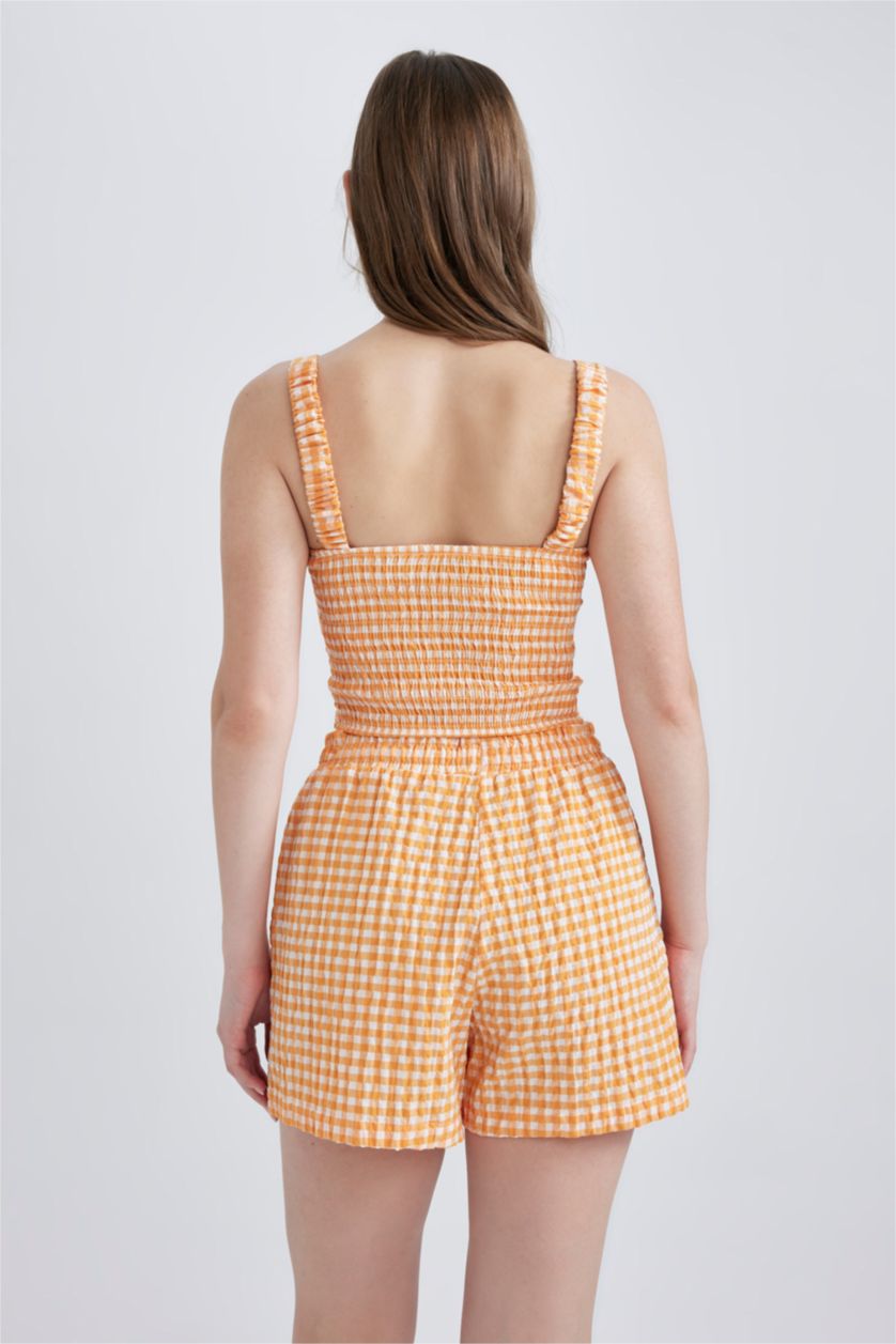 نساء برتقالي بلوزة كت بياخة قلب وحمالات