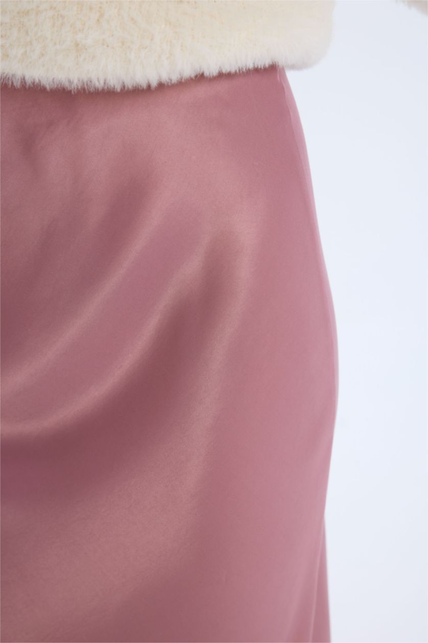 نساء وردي تنورة ميدي ستان بقصة A بخصر عادي