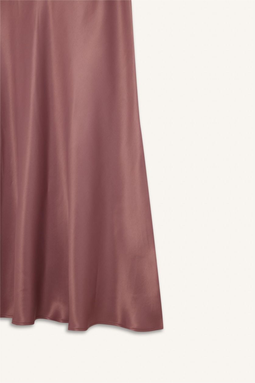 نساء وردي تنورة ميدي ستان بقصة A بخصر عادي