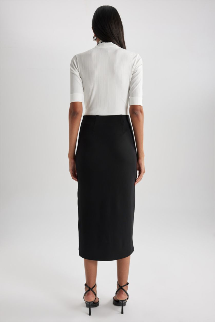 FEMME Noir Jupe Midi