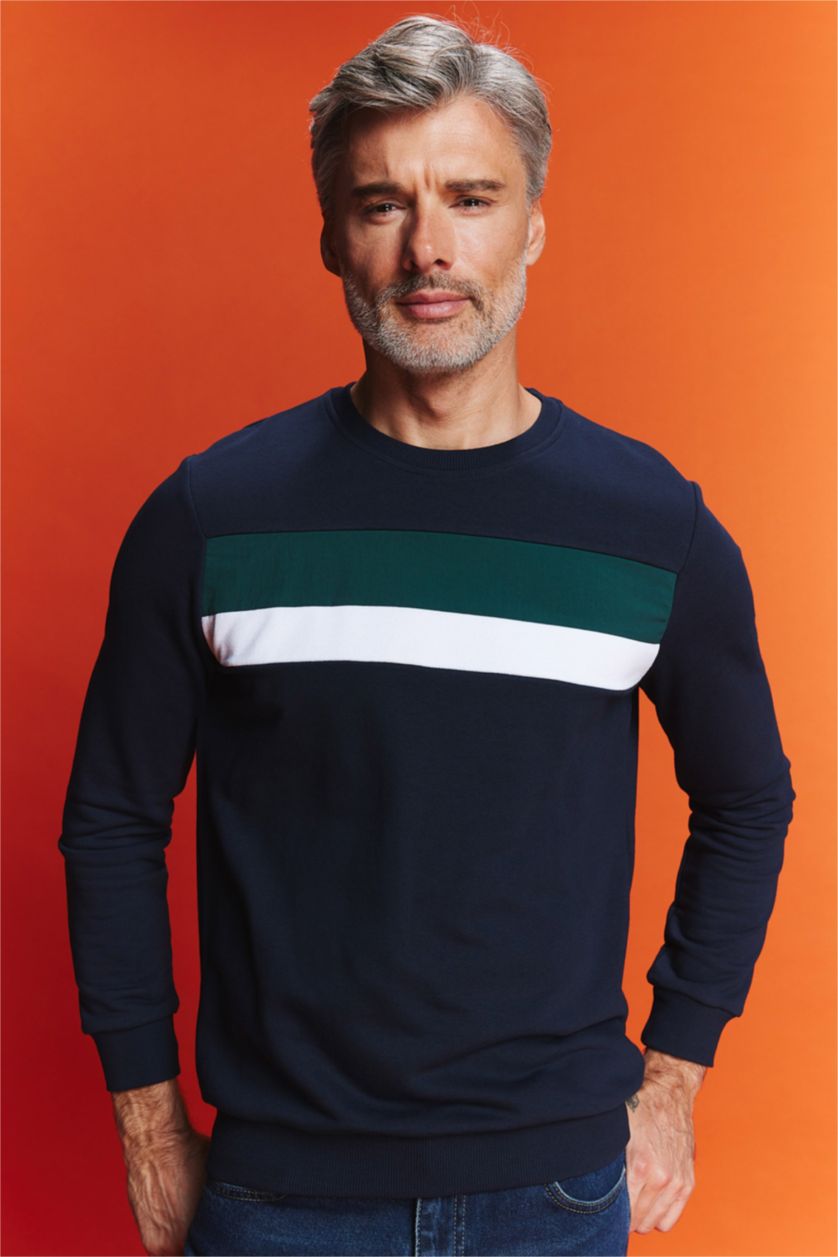 Erkek Lacivert Regular Fıt Sweatshirt