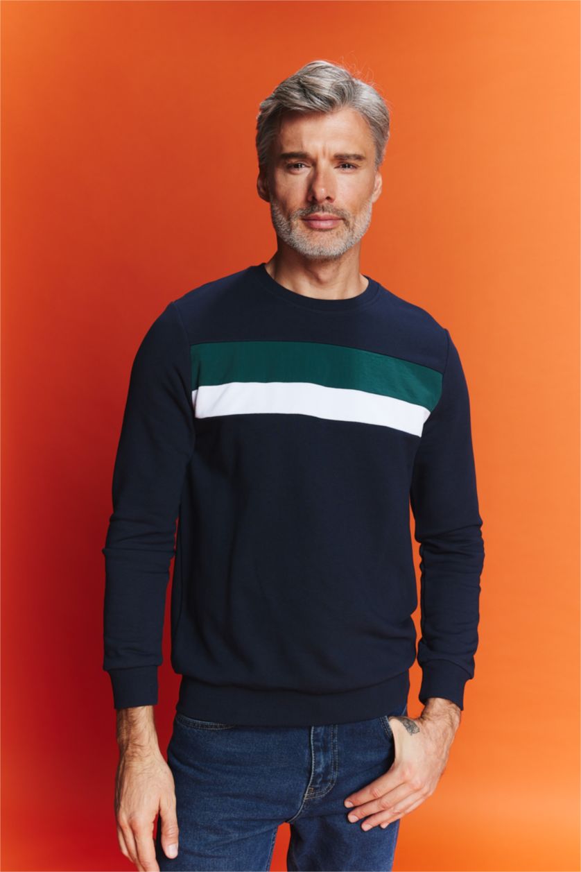 Erkek Lacivert Regular Fıt Sweatshirt