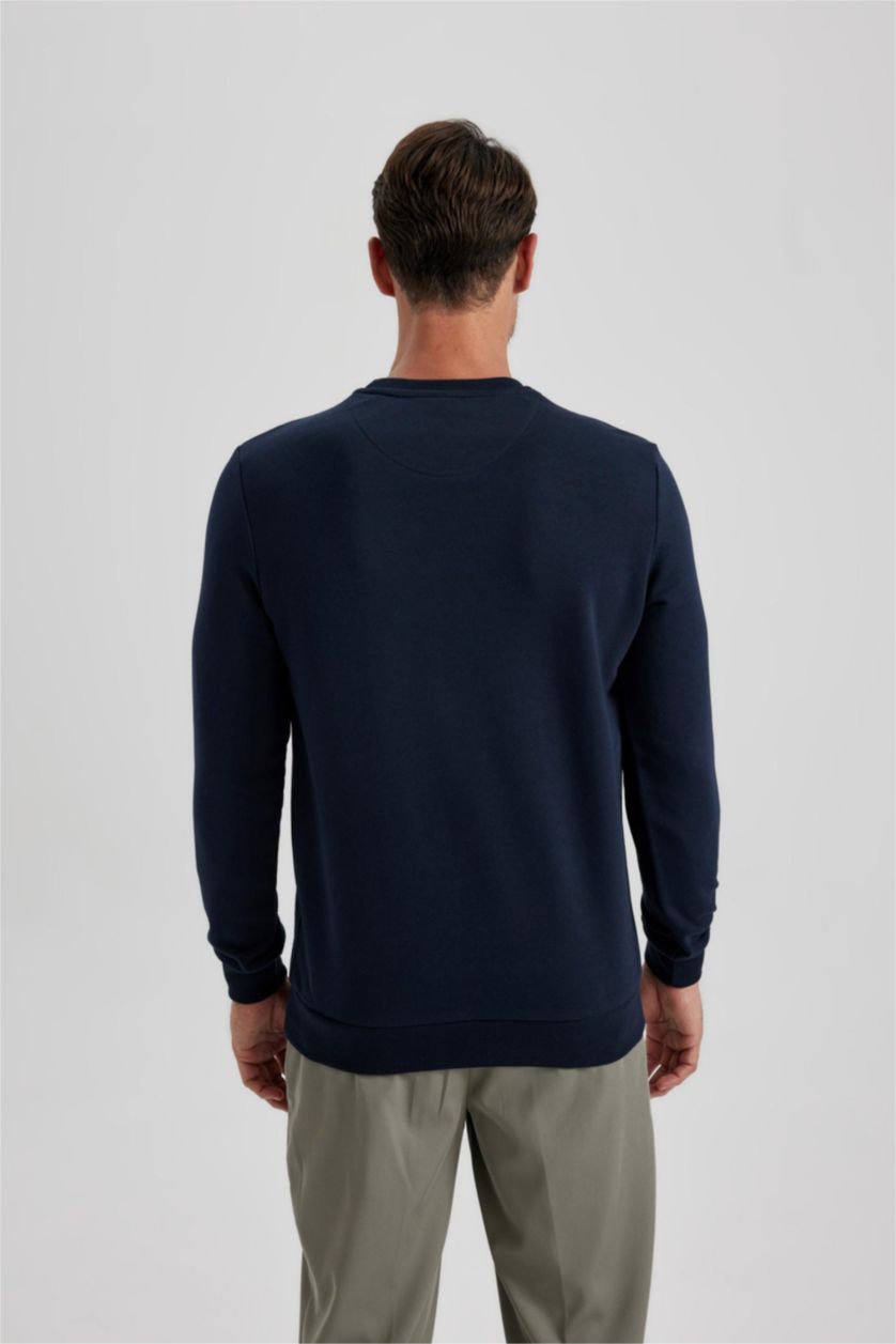 Erkek Lacivert Regular Fıt Sweatshirt