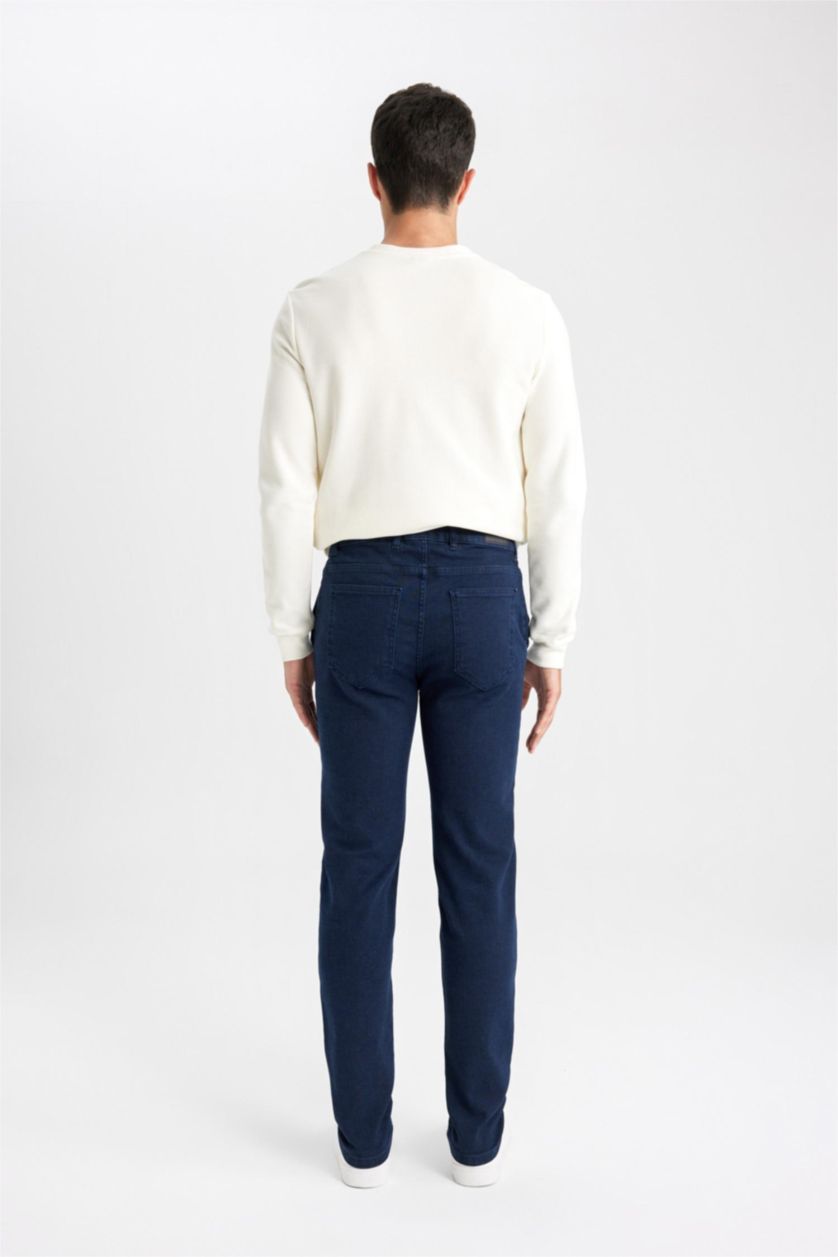 MAN Blue Slim Fit Regular Hem Twill Trousers