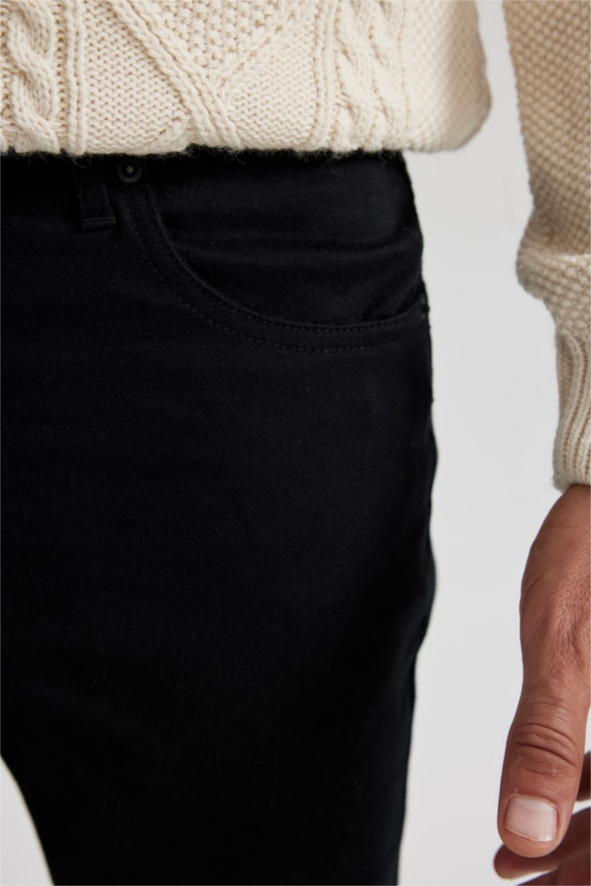 MAN Black Regular Fit Regular Hem Satin Trousers