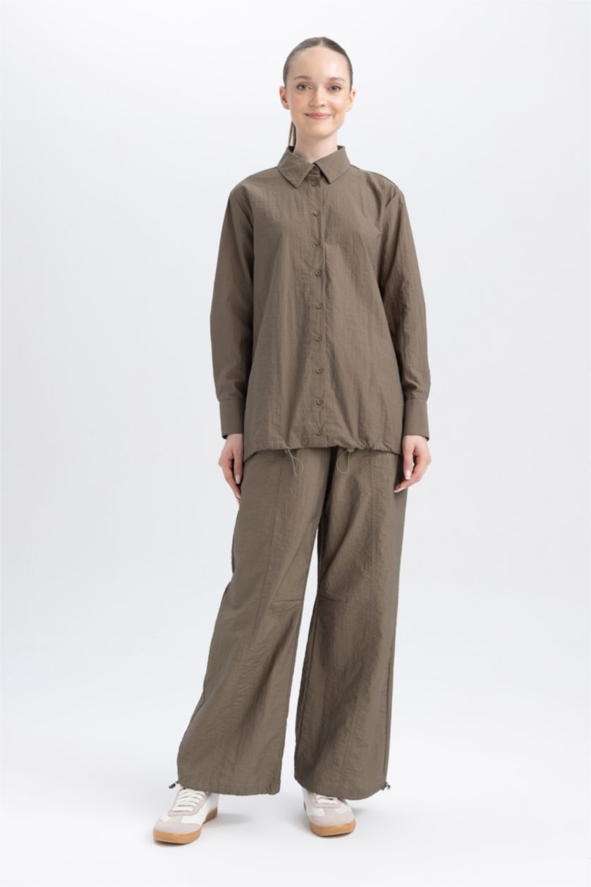 WOMAN Khaki Cargo Fit Wide Leg Trousers