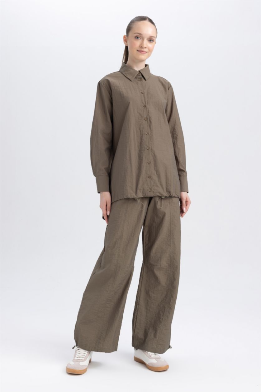 WOMAN Khaki Cargo Fit Wide Leg Trousers