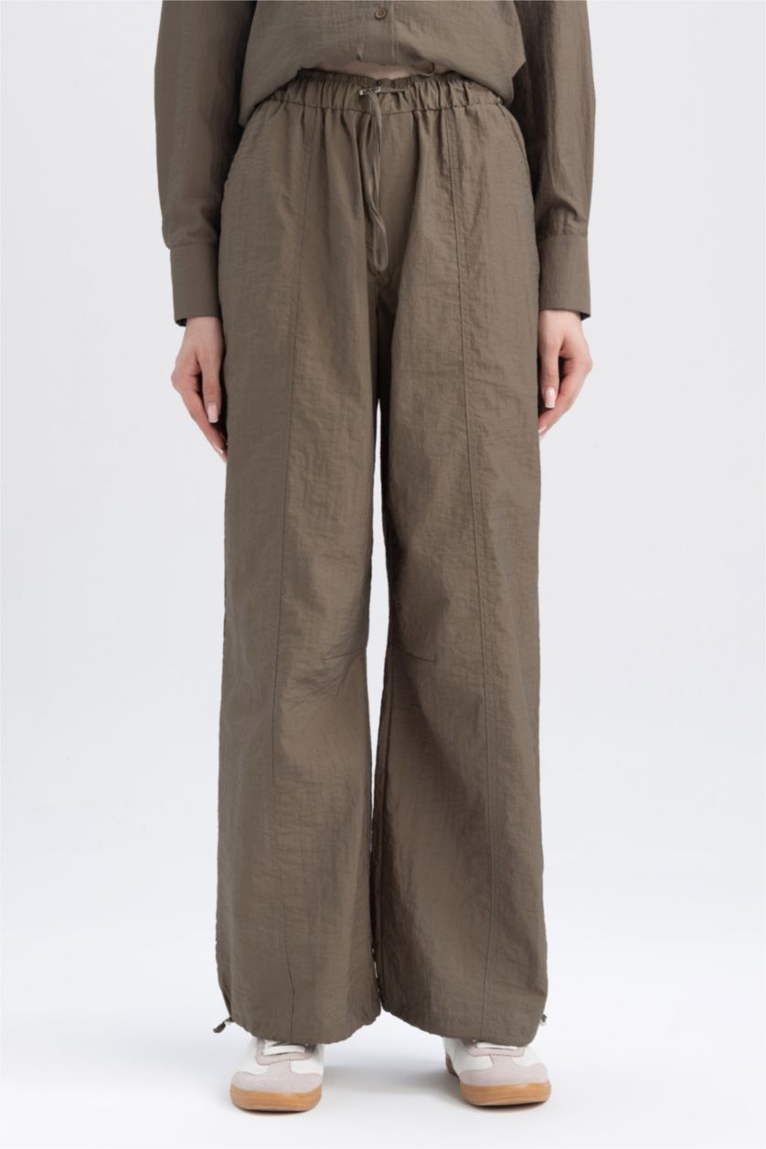 WOMAN Khaki Cargo Fit Wide Leg Trousers
