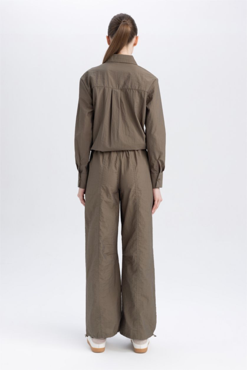 WOMAN Khaki Cargo Fit Wide Leg Trousers