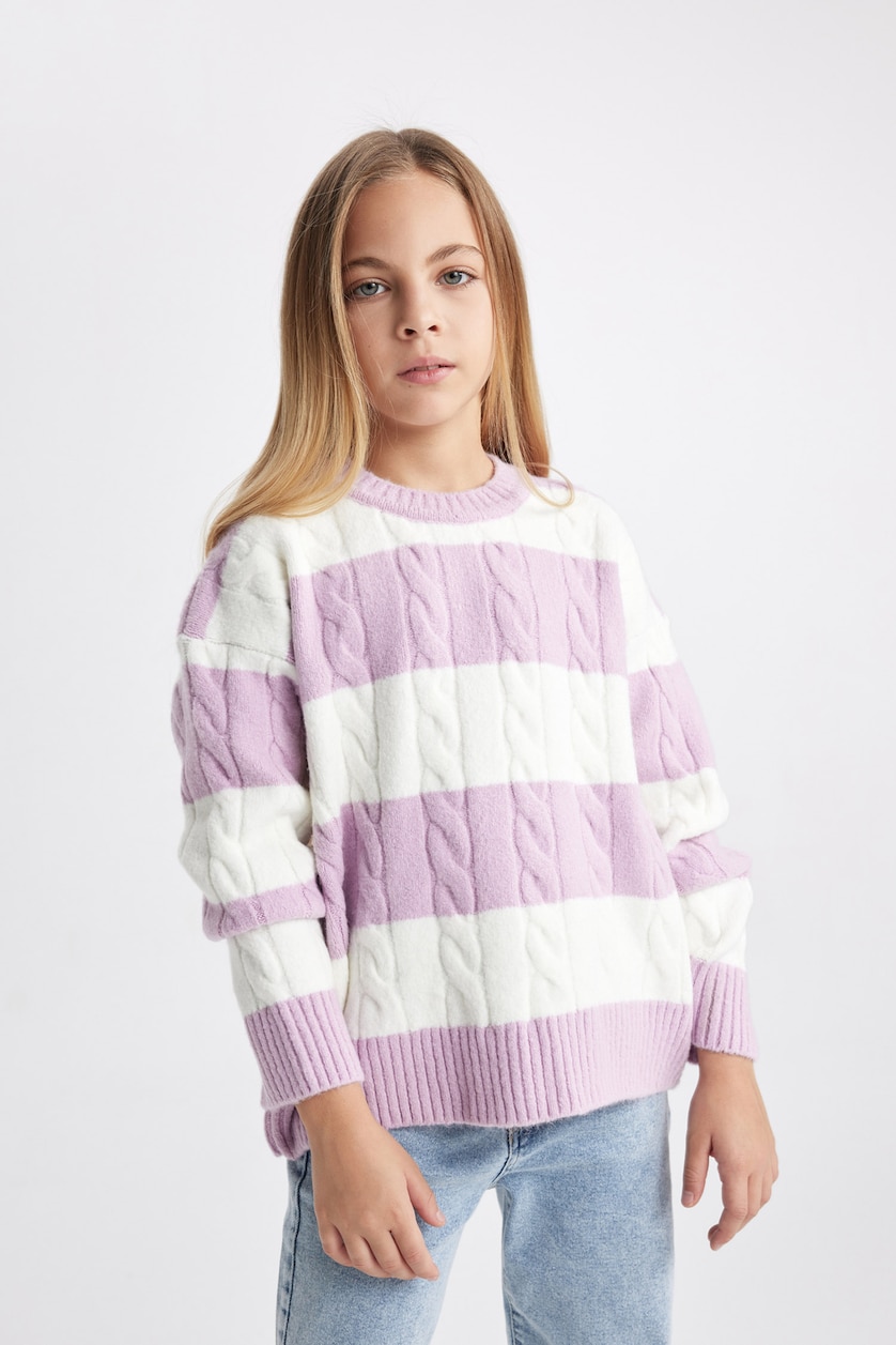 Young Girls - Teen Girls Ecru Girl Regular Fit Crew Neck Pullover